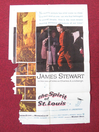 THE SPIRIT OF ST.LOUIS FOLDED US ONE SHEET POSTER JAMES STEWART 1957 Rendezvous Cinema Movie posters