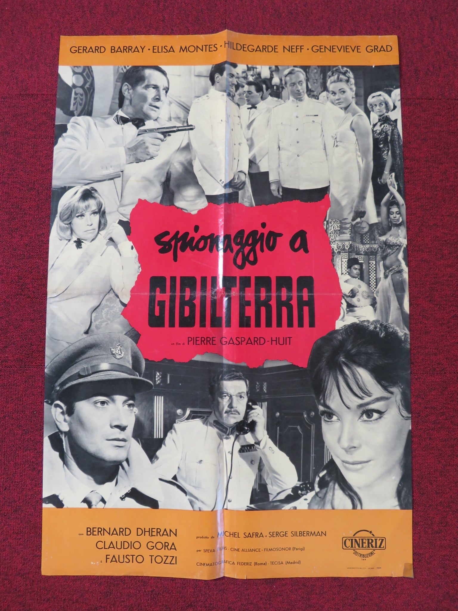 THE SPY ITALIAN FOGLIO POSTER GERARD BARRAY ELISA MONTES 1964 Rendezvous Cinema Movie posters