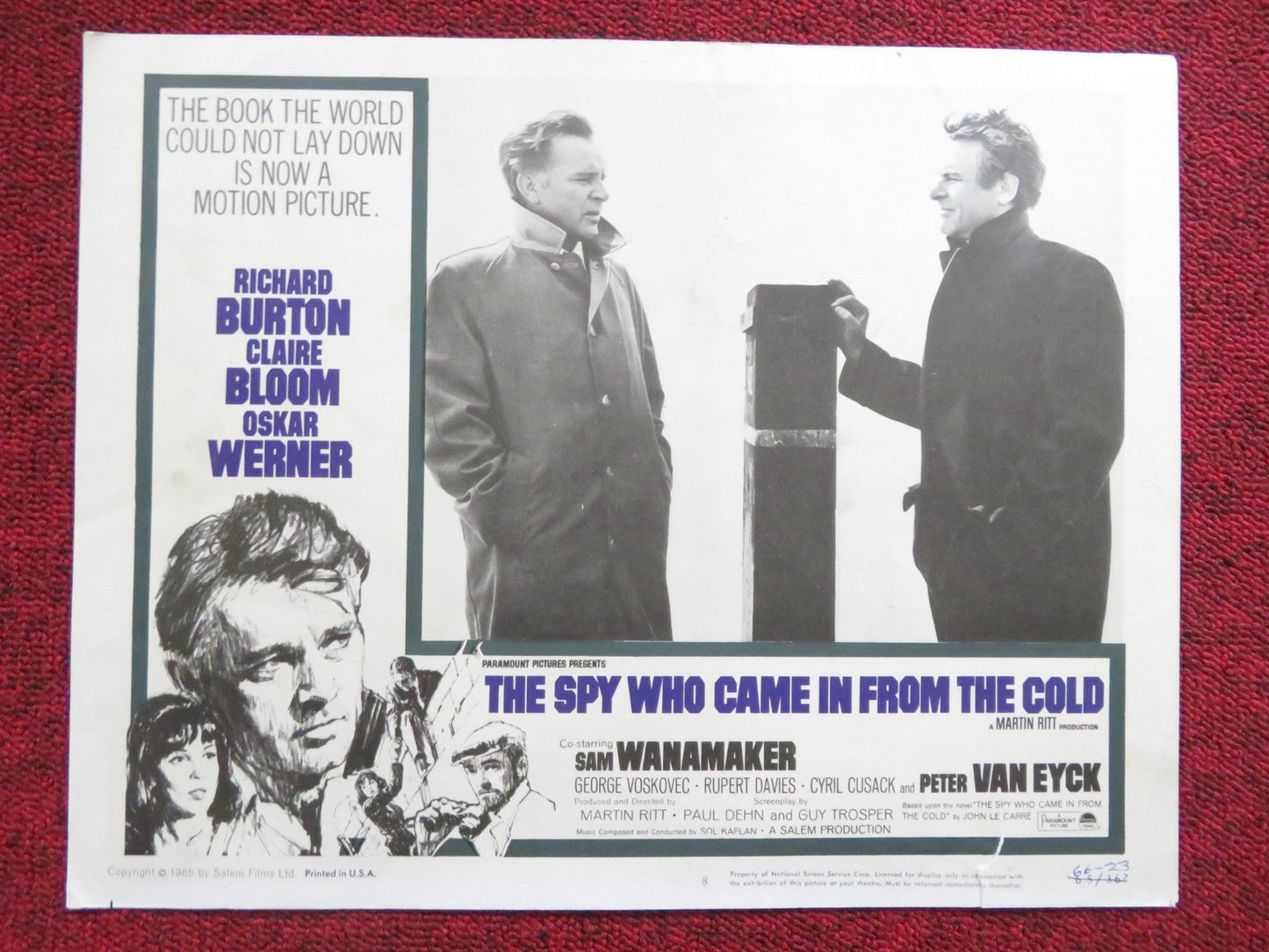 THE SPY WHO CAME IN FROM THE COLD US LOBBY CARD FULL SET RICHARD BURTON 1965 Rendezvous Cinema Movie posters