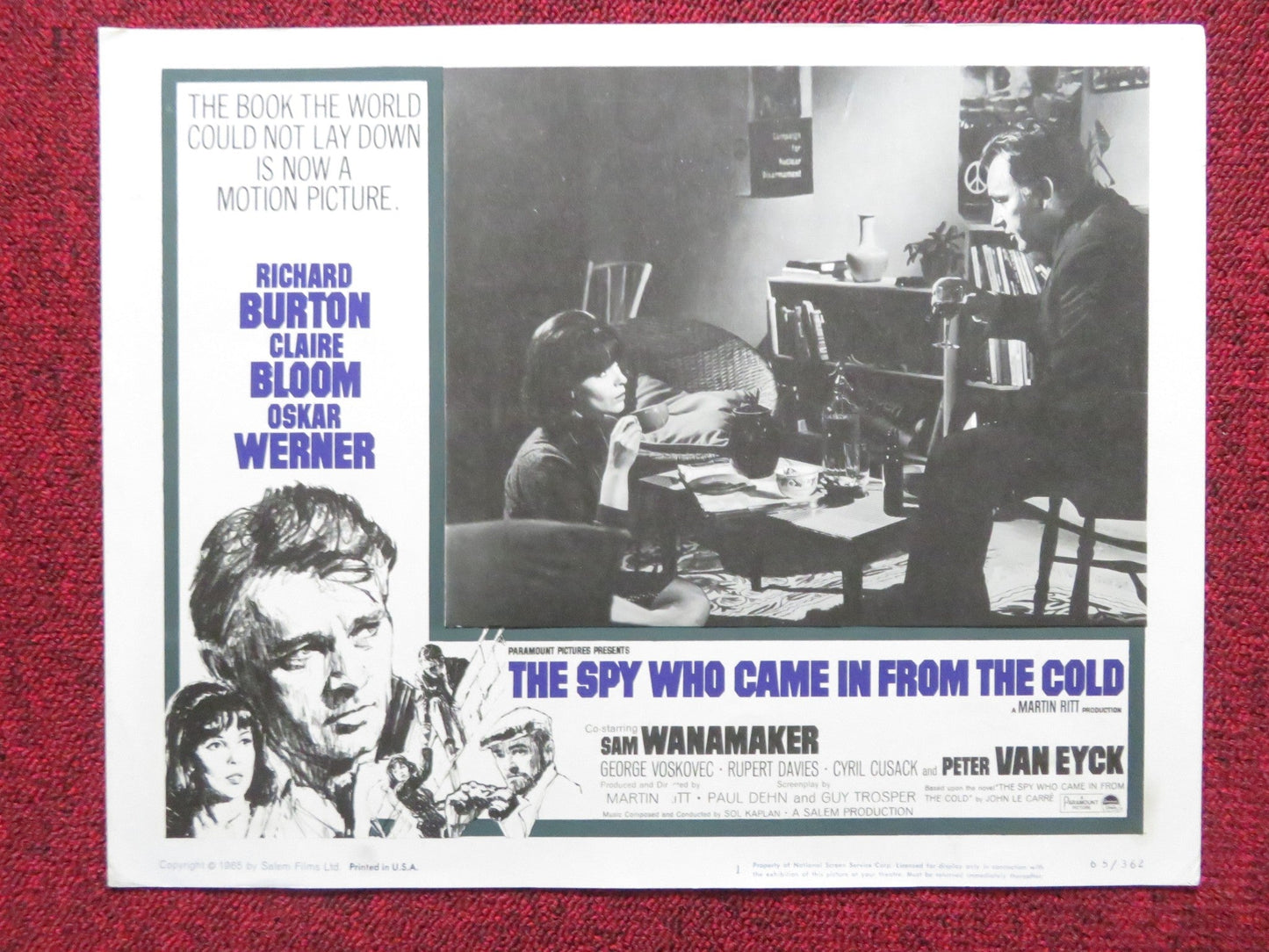 THE SPY WHO CAME IN FROM THE COLD US LOBBY CARD FULL SET RICHARD BURTON 1965 Rendezvous Cinema Movie posters