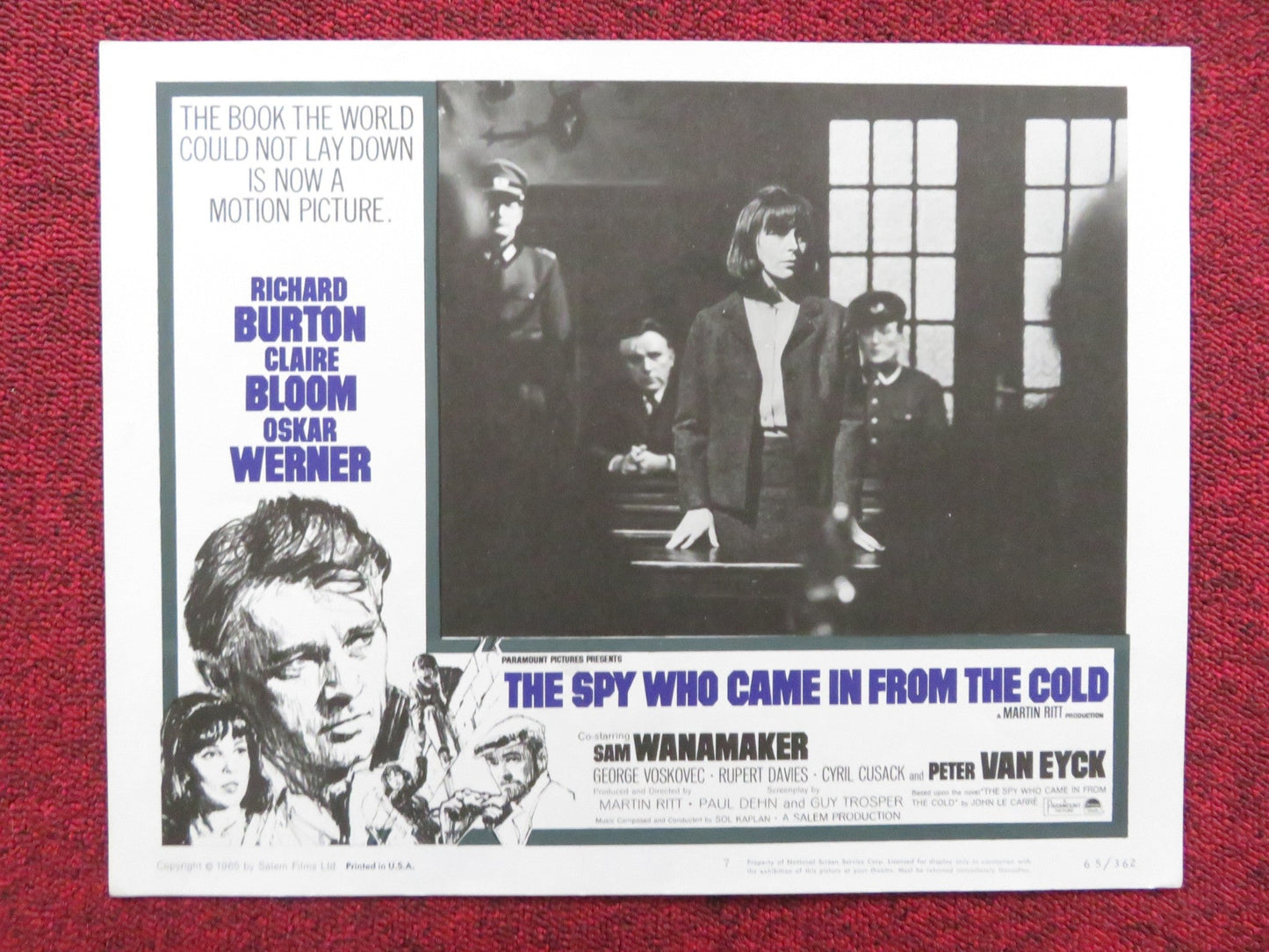 THE SPY WHO CAME IN FROM THE COLD US LOBBY CARD FULL SET RICHARD BURTON 1965 Rendezvous Cinema Movie posters