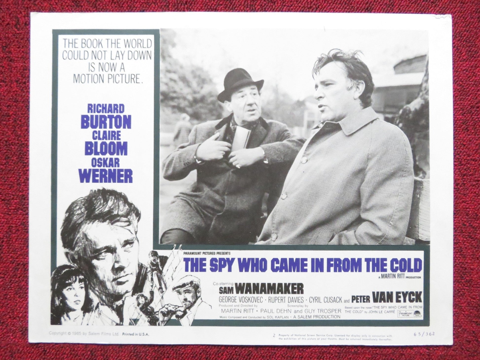 THE SPY WHO CAME IN FROM THE COLD US LOBBY CARD FULL SET RICHARD BURTON 1965 Rendezvous Cinema Movie posters