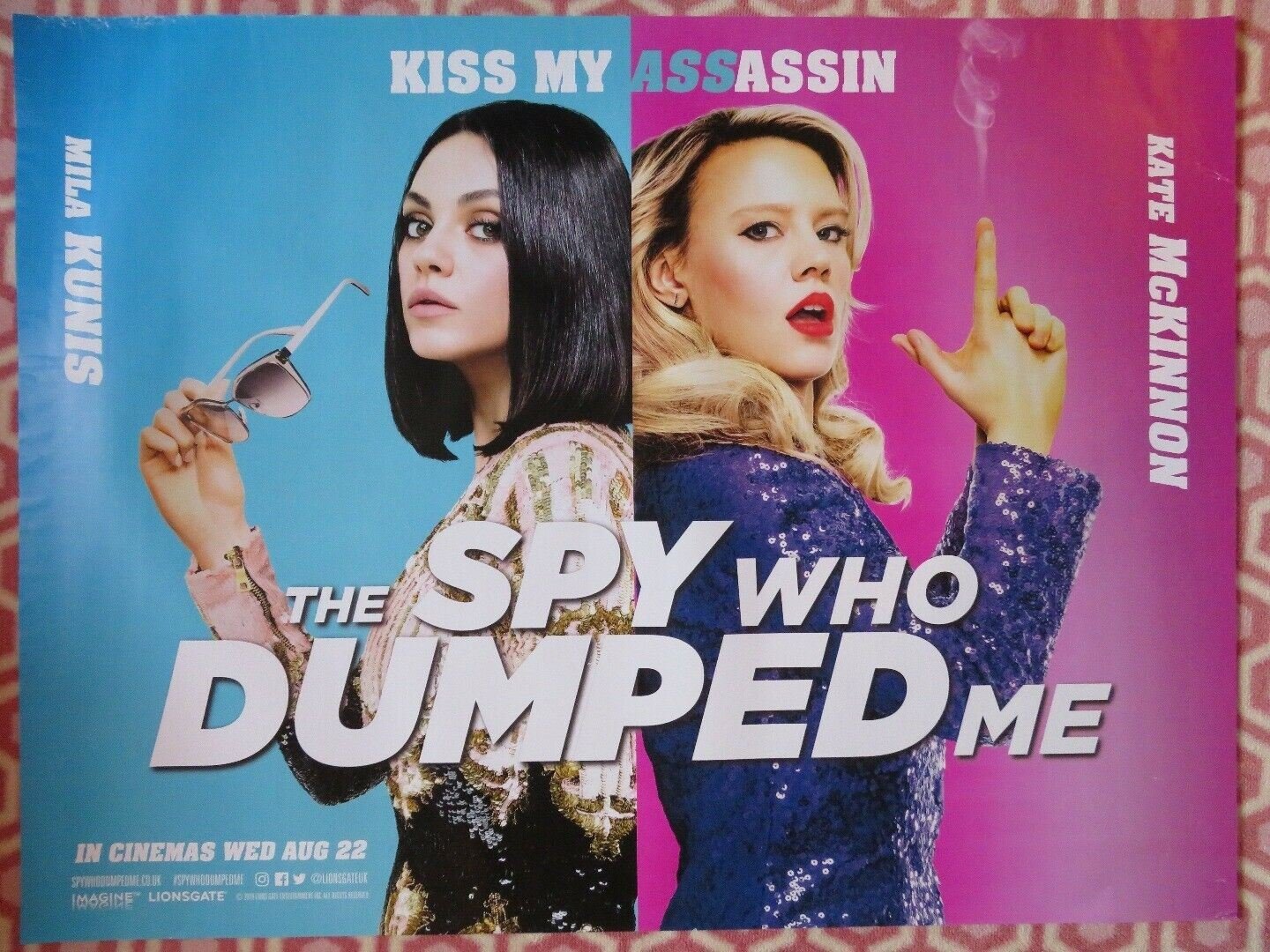 THE SPY WHO DUMPED ME BRITISH QUAD (30"x 40") ROLLED POSTER MILA KUNIS 2018 Movie posters