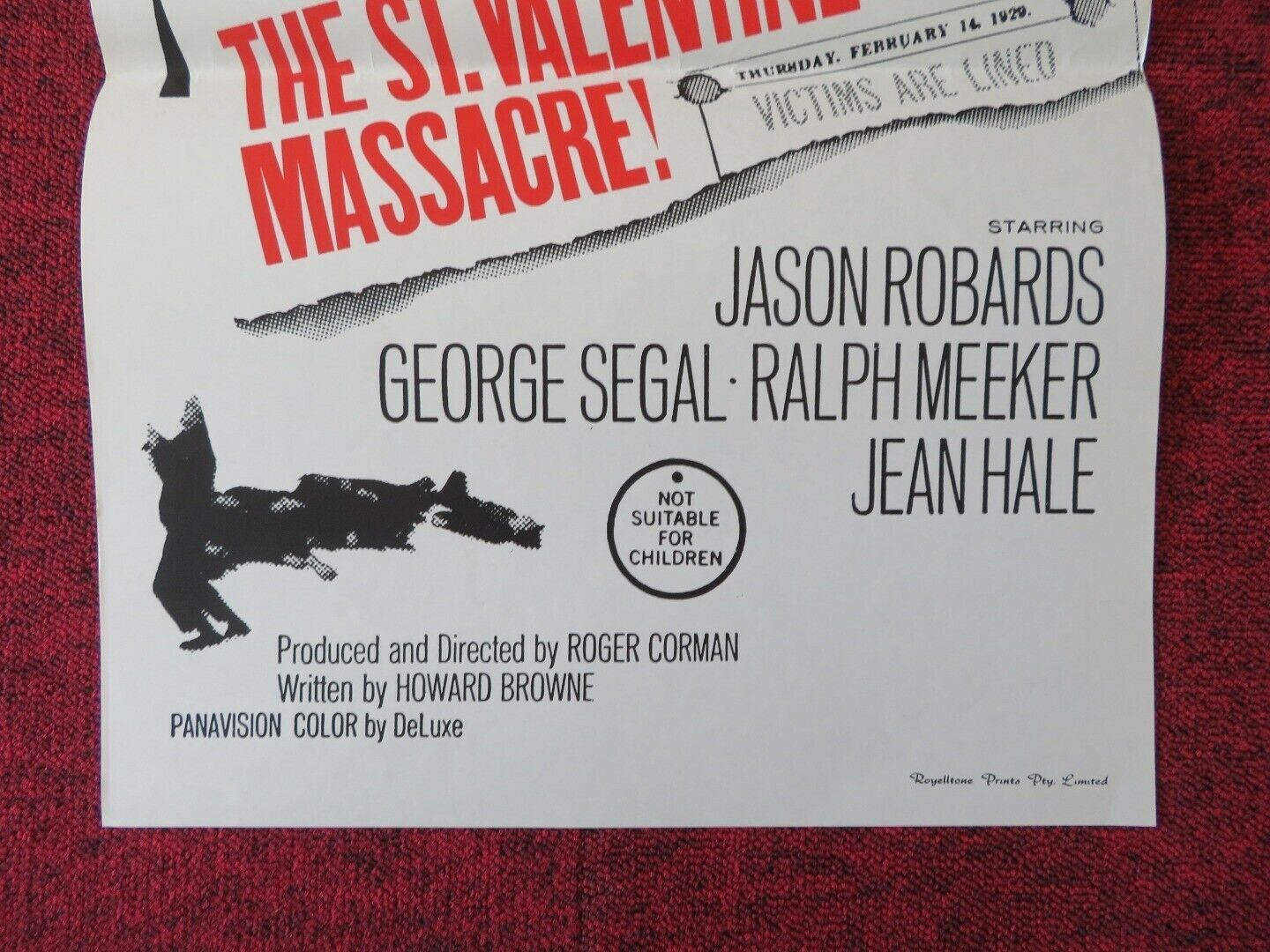 THE ST. VALENTINES DAY MASSACRE FOLDED AUSTRALIAN DAYBILL POSTER JASON ROBARDS Movie posters