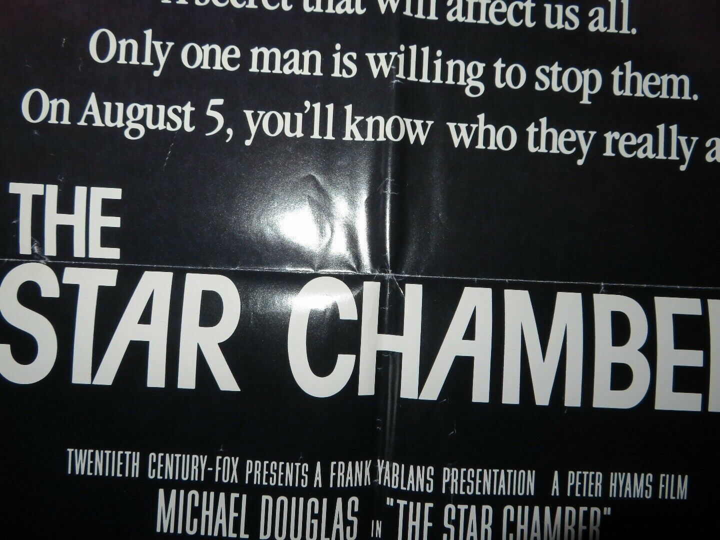 THE STAR CHAMBER US ONE SHEET POSTER MICHAEL DOUGLAS HAL HOLBROOK '83 Movie posters