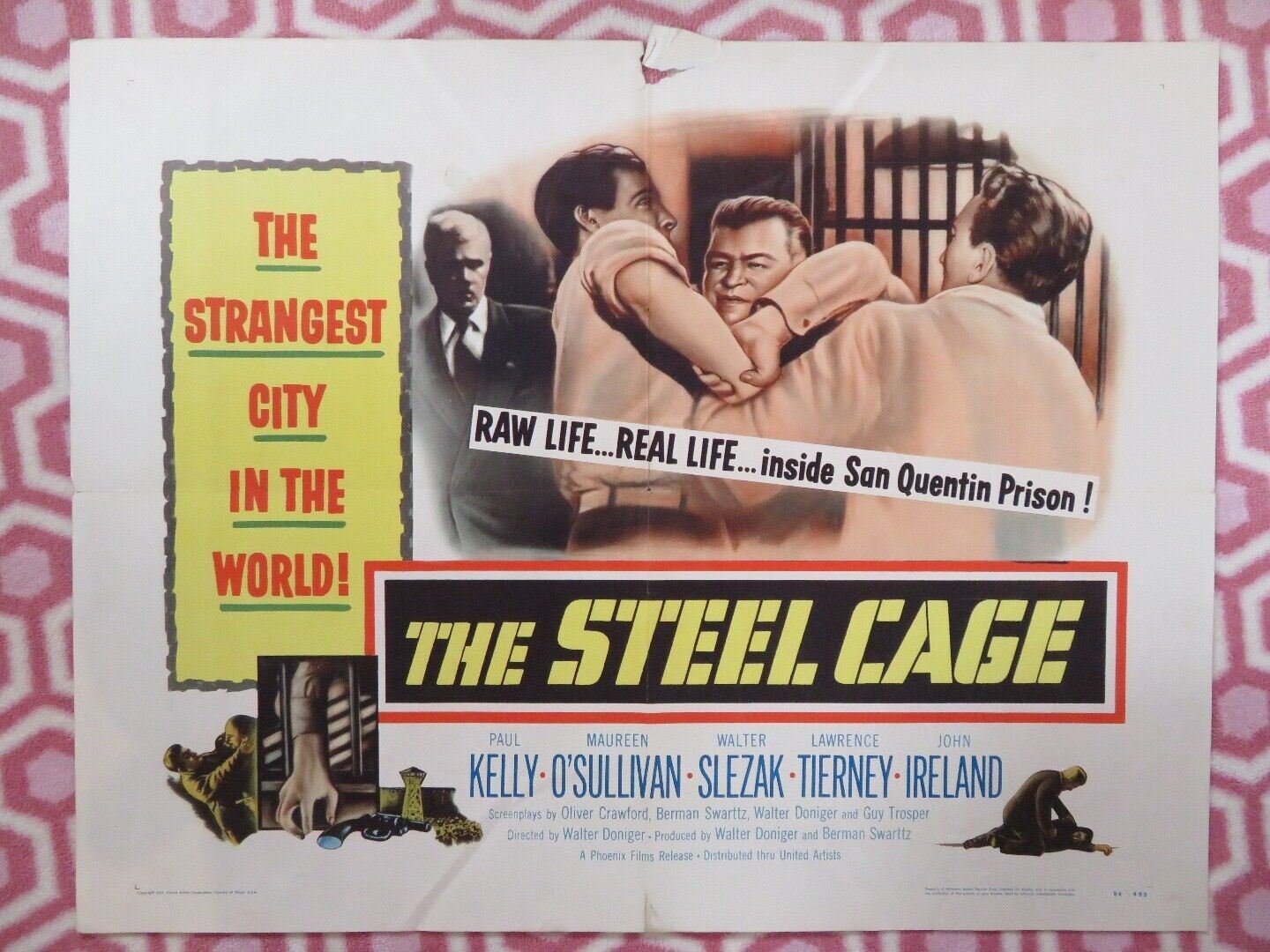 THE STEEL CAGE US HALF SHEET (22"x 28") POSTER PAUL KELLY M O'SULLIVAN 1954 Movie posters