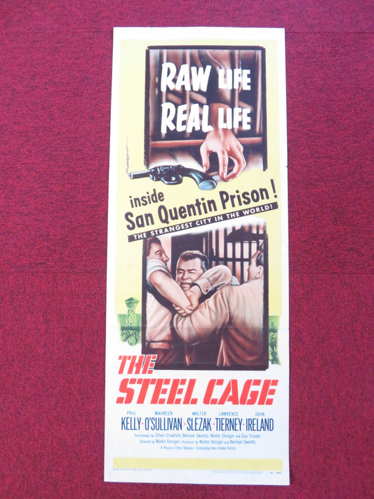 THE STEEL CAGE US INSERT (14"x 36") POSTER PAUL KELLY MAUREEN O'SULLIVAN 1954 Rendezvous Cinema Movie posters