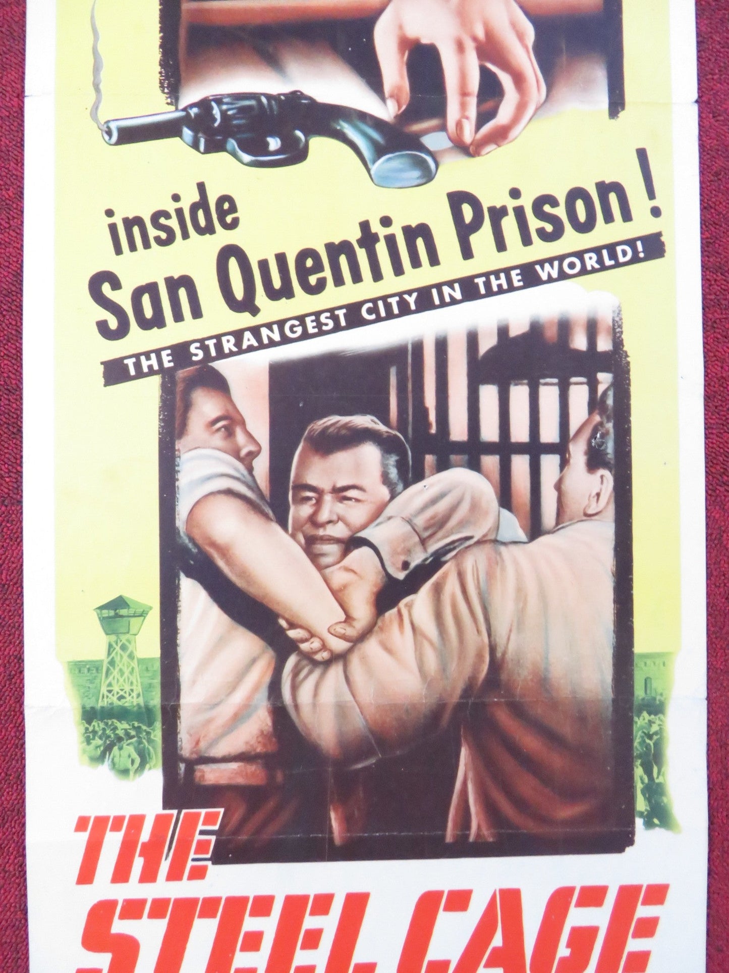 THE STEEL CAGE US INSERT (14"x 36") POSTER PAUL KELLY MAUREEN O'SULLIVAN 1954 Rendezvous Cinema Movie posters