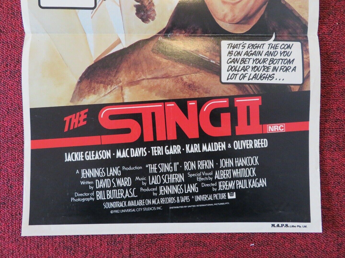 THE STING II FOLDED AUSTRALIAN DAYBILL POSTER Jackie Gleason Mac Davis 1983 Movie posters