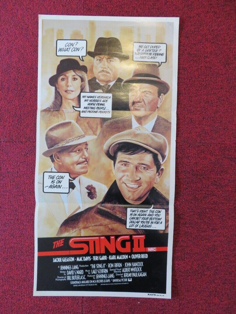THE STING II FOLDED AUSTRALIAN DAYBILL POSTER Jackie Gleason Mac Davis 1983 Movie posters