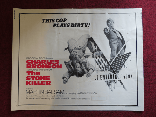 THE STONE KILLER US HALF SHEET (22"x 28") POSTER CHARLES BRONSON M. BALSAM 1973 Rendezvous Cinema Movie posters