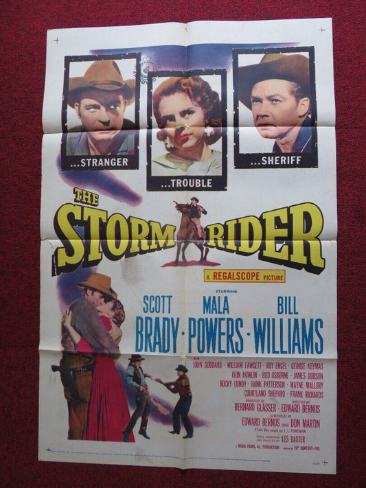 THE STORM RIDER US ONE SHEET POSTER SCOTT BRADY MALA POWERS 1957 Movie posters