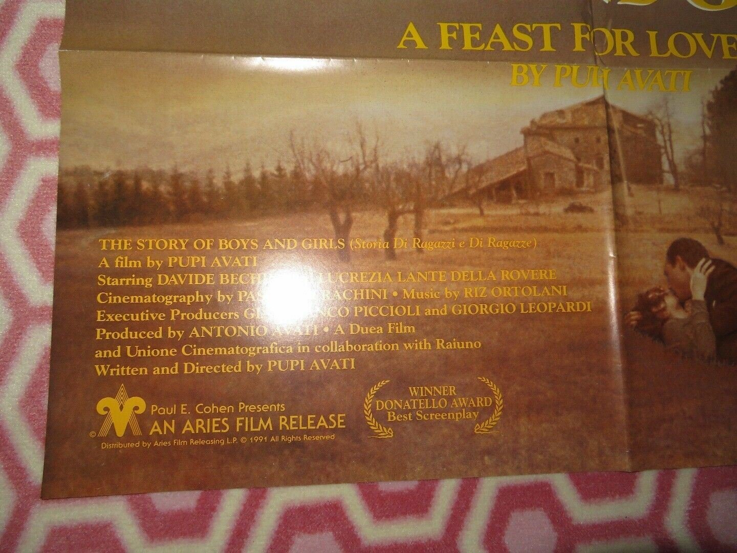 THE STORY OF BOYS & GIRLS US ONE SHEET POSTER PUPI AVATI DAVIDE BECHINI Movie posters