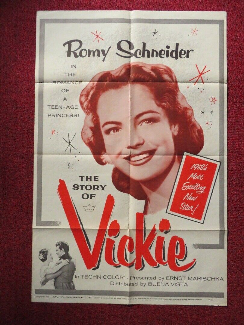 THE STORY OF VICKIE FOLDED US ONE SHEET POSTER ROMY SCHNEIDER ADRIAN HOVEN 1954 Movie posters