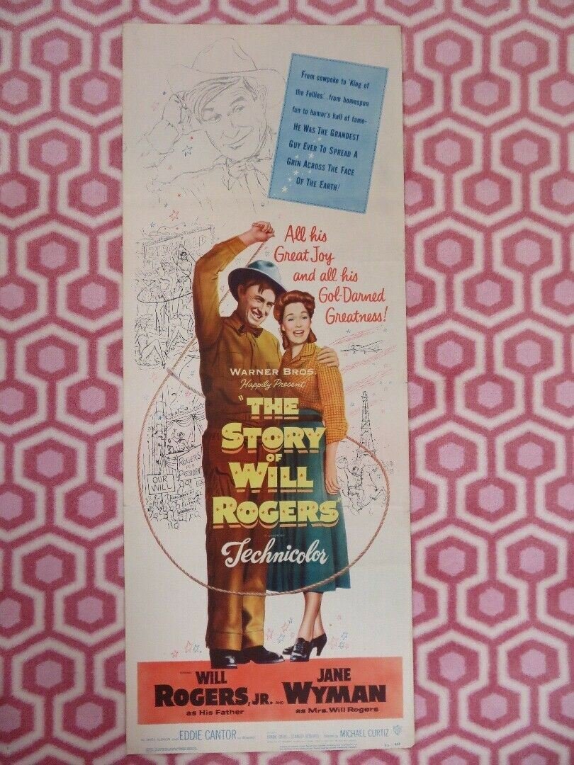 THE STORY OF WILL ROGERS US INSERT (14"x 36") POSTER WILL ROGERS JANE WYMAN '52 Movie posters