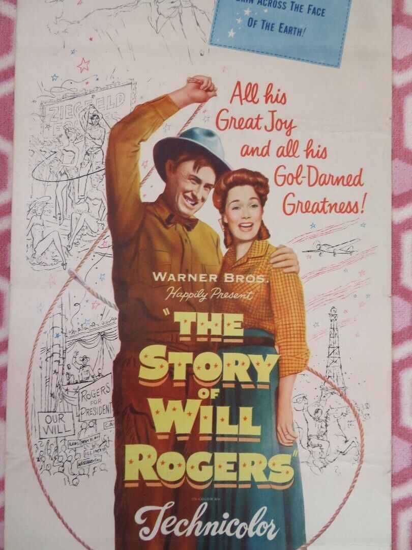THE STORY OF WILL ROGERS US INSERT (14"x 36") POSTER WILL ROGERS JANE WYMAN '52 Movie posters