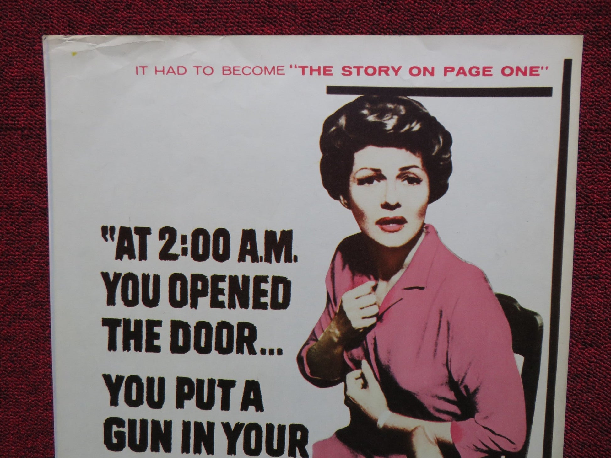 THE STORY ON PAGE ONE US INSERT (14"x 36") POSTER RITA HAYWORTH FRANCIOSA 1960 Rendezvous Cinema Movie posters