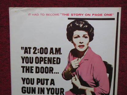 THE STORY ON PAGE ONE US INSERT (14"x 36") POSTER RITA HAYWORTH FRANCIOSA 1960 Rendezvous Cinema Movie posters