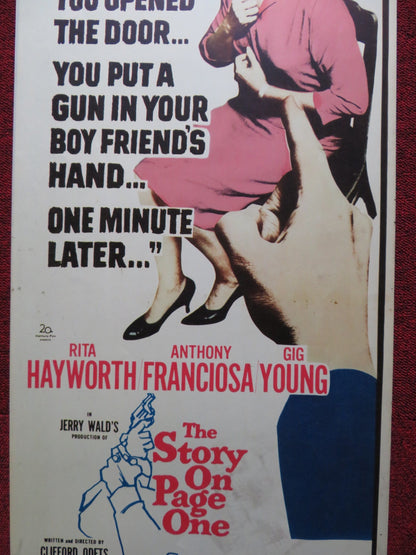 THE STORY ON PAGE ONE US INSERT (14"x 36") POSTER RITA HAYWORTH FRANCIOSA 1960 Rendezvous Cinema Movie posters