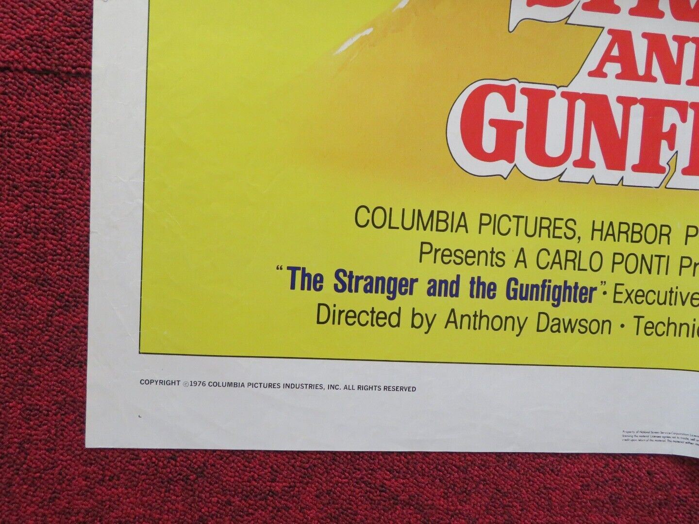 THE STRANGER AND THE GUNFIGHTER FOLDED US ONE SHEET POSTER 1976 Movie posters