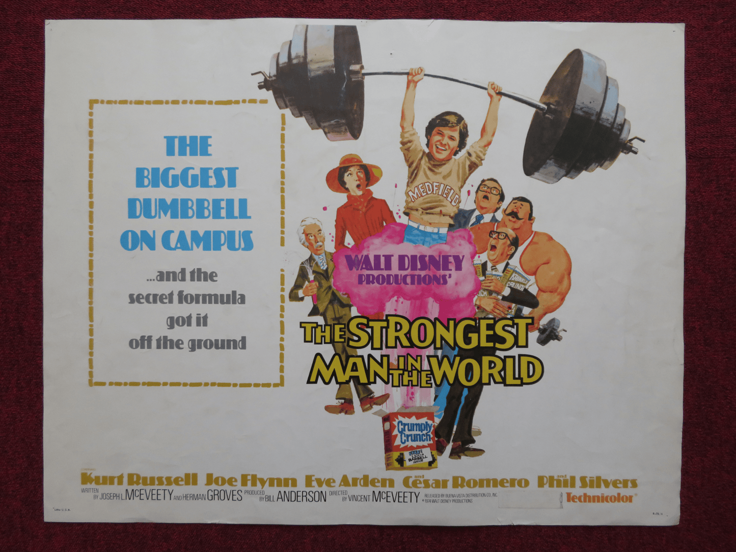 THE STRONGEST MAN IN THE WORLD US HALF SHEET (22"x 28") POSTER DISNEY 1975 Rendezvous Cinema Movie posters