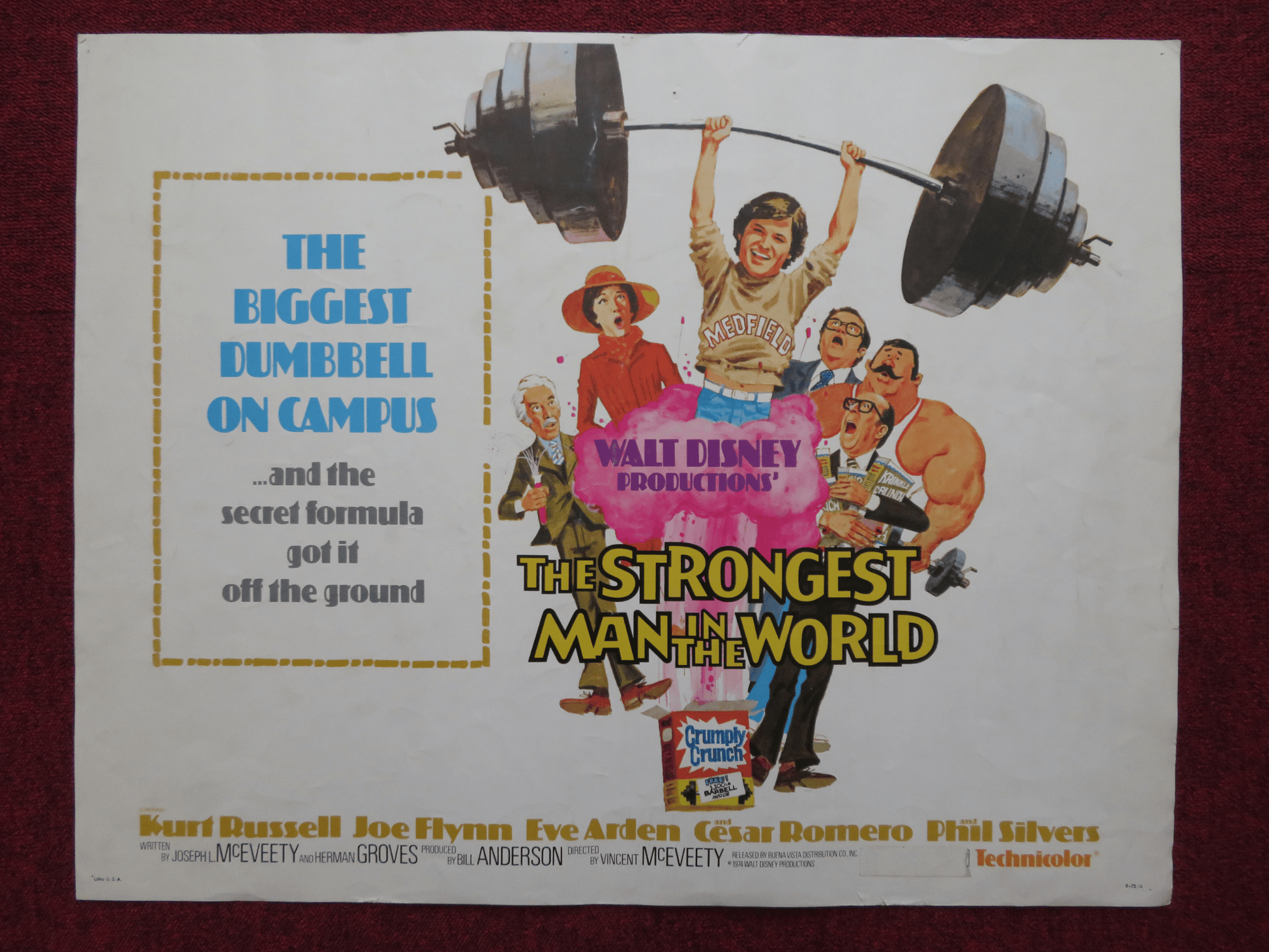 THE STRONGEST MAN IN THE WORLD US HALF SHEET (22"x 28") POSTER DISNEY 1975 Rendezvous Cinema Movie posters