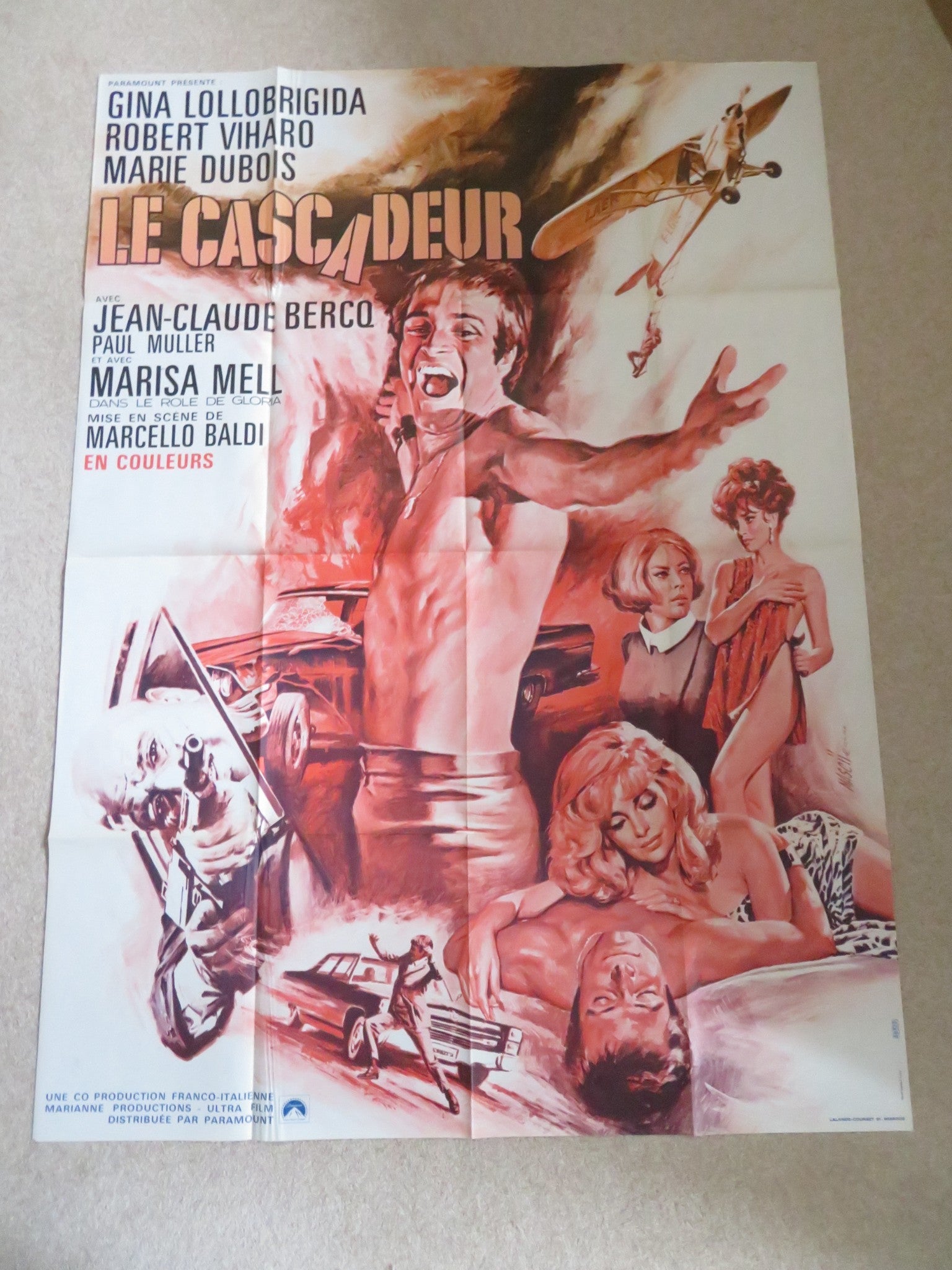 THE STUNTMAN FRENCH GRANDE POSTER GINA LOLLOBRIGIDA ROBERT VIHARO 1968 Rendezvous Cinema Movie posters