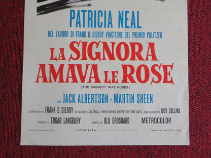 THE SUBJECT WAS ROSES ITALIAN LOCANDINA (27.5"x13") POSTER 1969 Movie posters