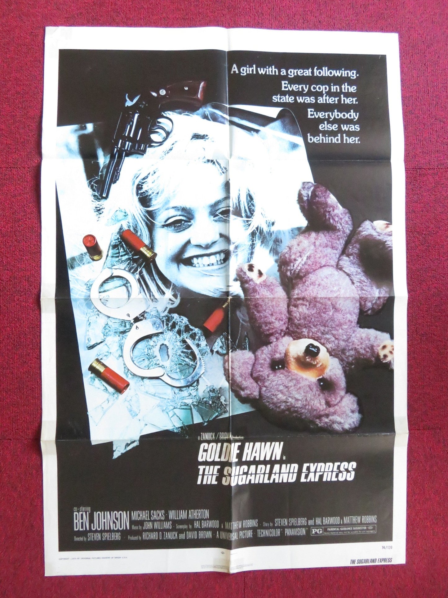 THE SUGARLAND EXPRESS FOLDED US ONE SHEET POSTER SPIELBERG GOLDIE HAWN 1974 Rendezvous Cinema Movie posters