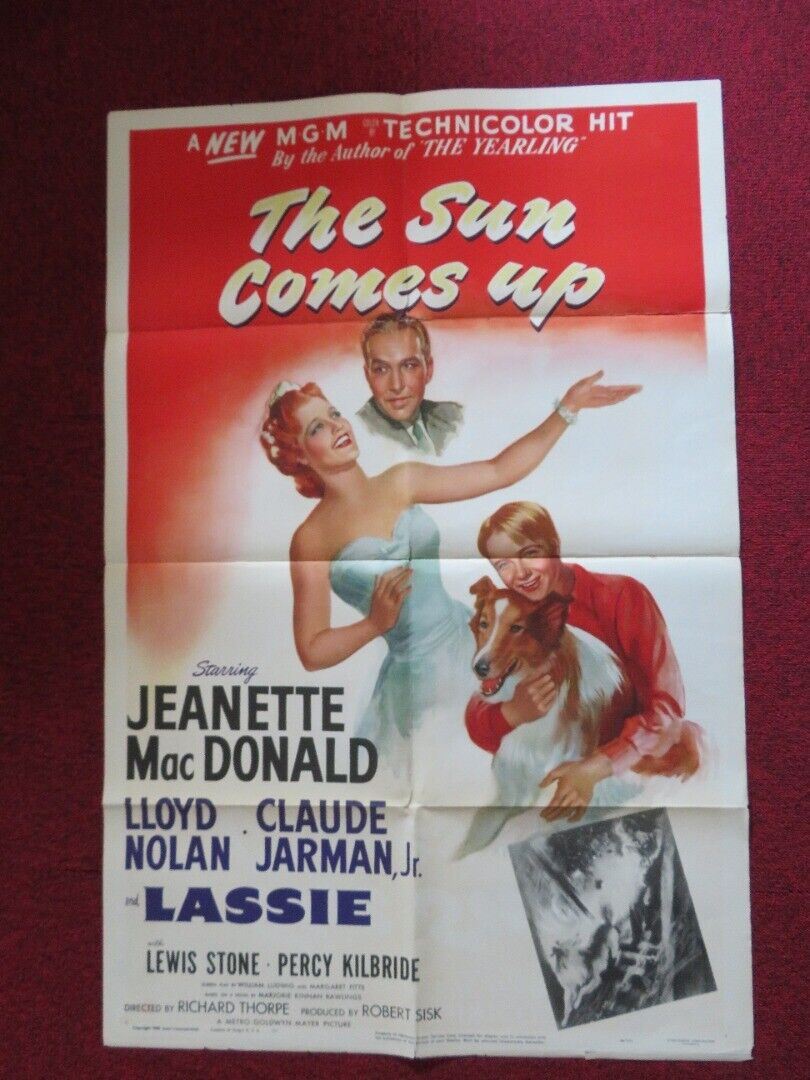 THE SUN COMES UP FOLDED US ONE SHEET POSTER JEANETTE MACDONALD 1948 Movie posters