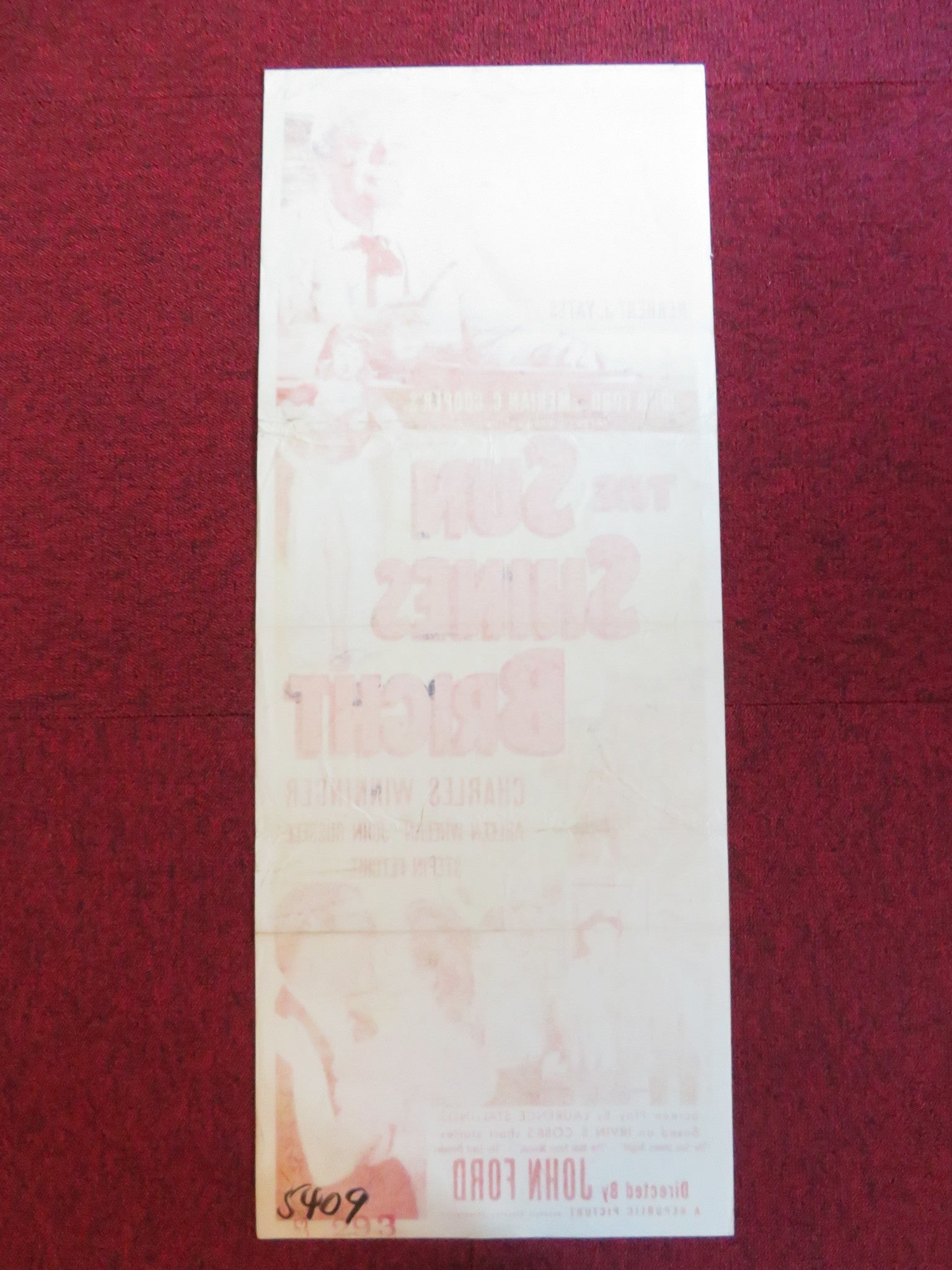 THE SUN SHINES BRIGHT US INSERT (14"x 36") POSTER CHARLES WINNINGER 1953 Rendezvous Cinema Movie posters