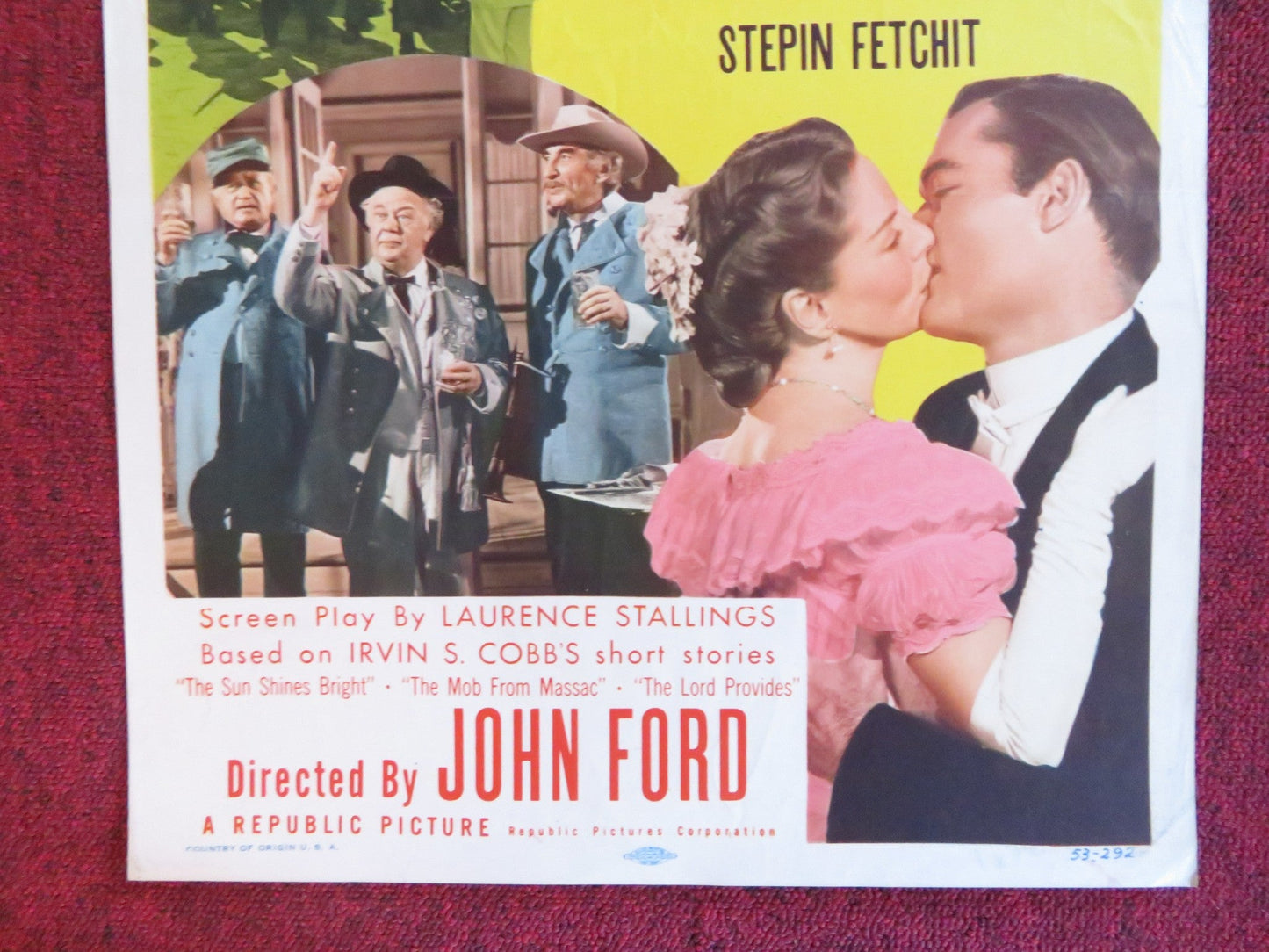 THE SUN SHINES BRIGHT US INSERT (14"x 36") POSTER CHARLES WINNINGER 1953 Rendezvous Cinema Movie posters