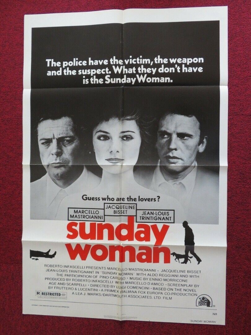 THE SUNDAY WOMAN FOLDED US ONE SHEET POSTER MARCELLO MASTROIANNI 1976 Movie posters