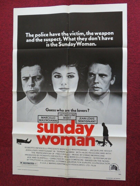 THE SUNDAY WOMAN FOLDED US ONE SHEET POSTER MARCELLO MASTROIANNI 1976 Movie posters
