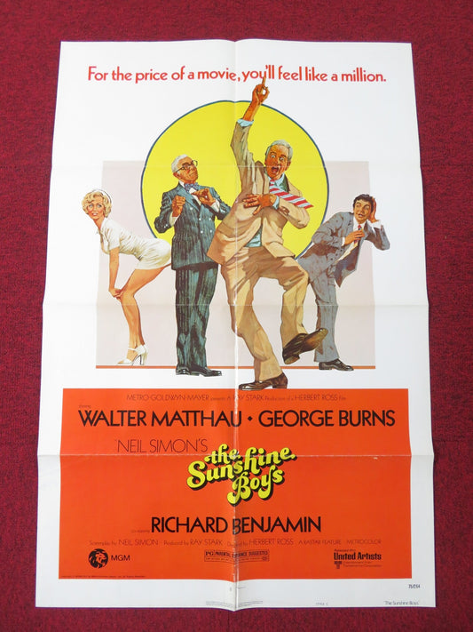 THE SUNSHINE BOYS - STYLE C FOLDED US ONE SHEET POSTER WALTER MATTHAU 1975 Rendezvous Cinema Movie posters