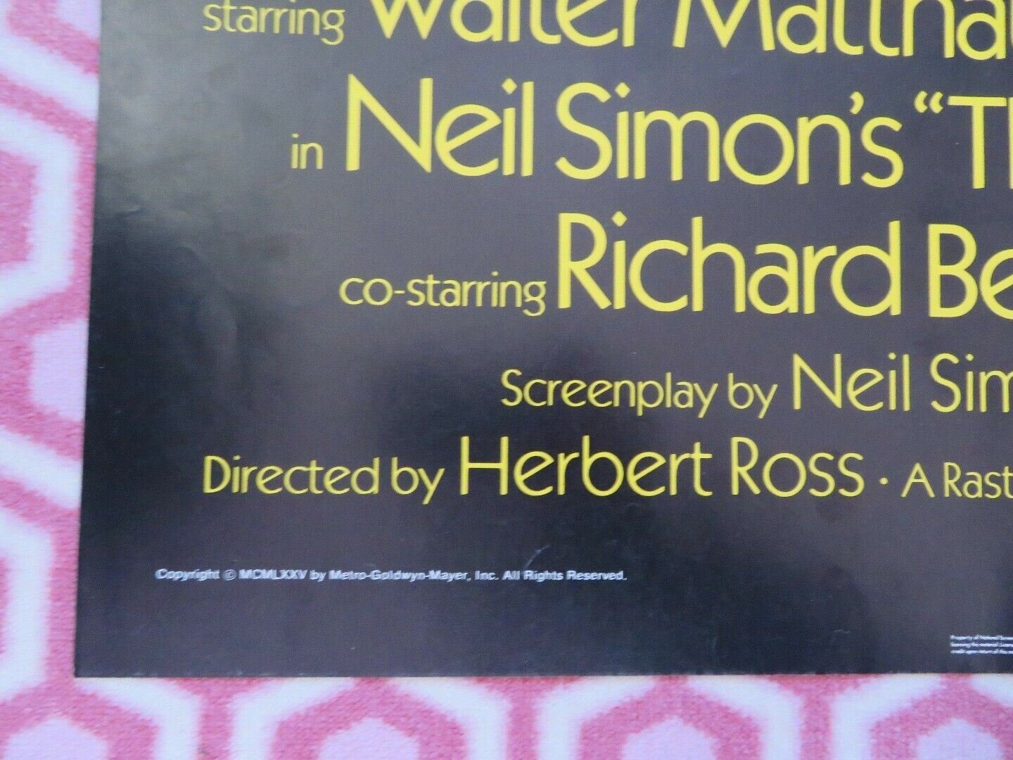 THE SUNSHINE BOYS US ONE SHEET POSTER WALTER MATTHAU GEORGE BURNS 1975 Movie posters