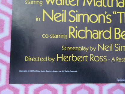 THE SUNSHINE BOYS US ONE SHEET POSTER WALTER MATTHAU GEORGE BURNS 1975 Movie posters