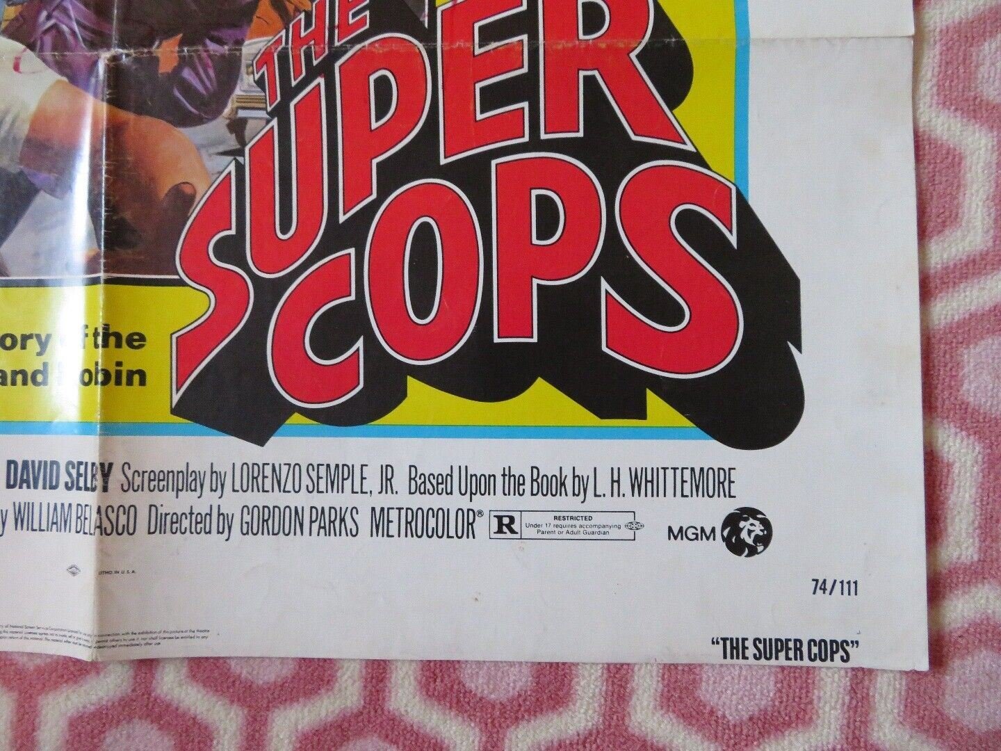 THE SUPER COPS FOLDED US ONE SHEET POSTER RON LEIBMAN DAVID SELBY 1974 Movie posters