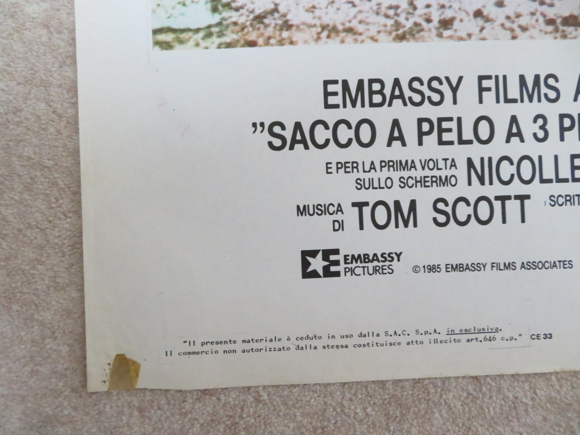 THE SURE THING ITALIAN 2 FOGLIO POSTER JOHN CUSACK DAPHNE ZUNIGA 1985 Rendezvous Cinema Movie posters