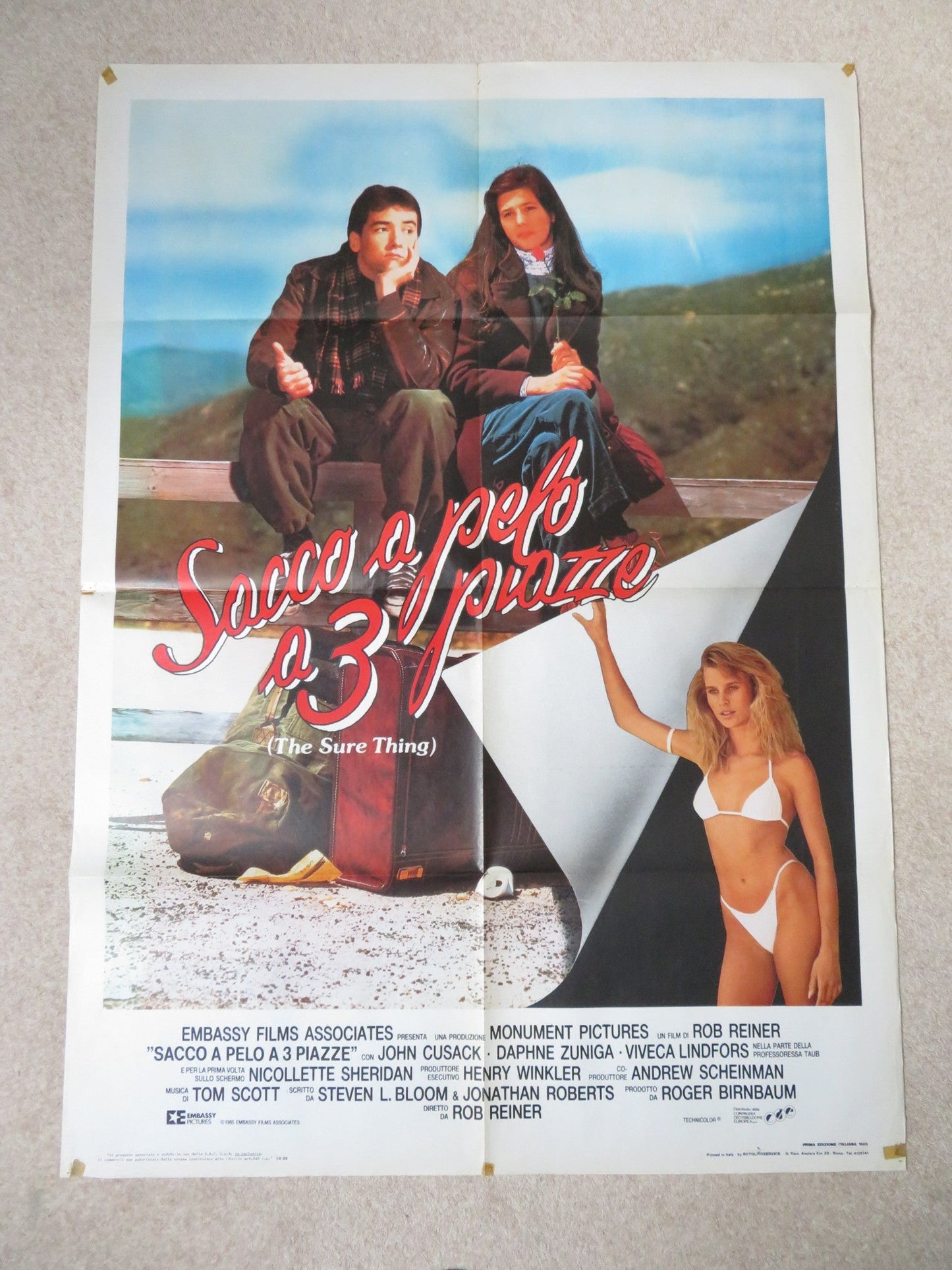 THE SURE THING ITALIAN 2 FOGLIO POSTER JOHN CUSACK DAPHNE ZUNIGA 1985 Rendezvous Cinema Movie posters