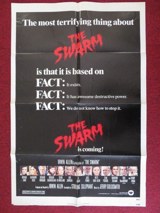 THE SWARM FOLDED US ONE SHEET POSTER MICHAEL CAINE KATHARINE ROSS 1978 Movie posters