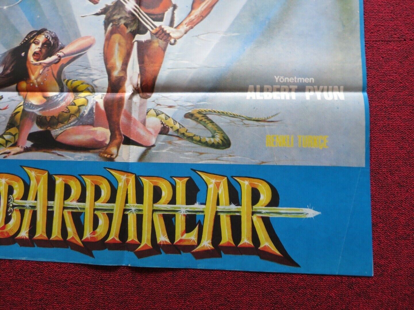 THE SWORD AND THE SORCERER FOLDED TURKISH ONE SHEET POSTER 26" x 39" LEE HORSLEY - Rendezvous Cinema