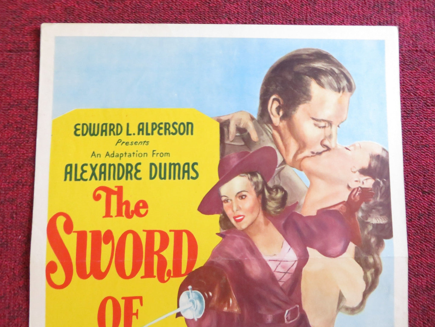 THE SWORD OF MONTE CRISTO US INSERT (14"x 36") POSTER GEORGE MONTGOMERY 1951 Rendezvous Cinema Movie posters