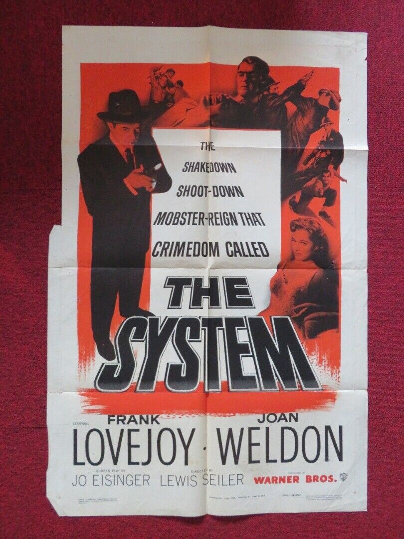 THE SYSTEM FOLDED US ONE SHEET POSTER FRANK LOVEJOY JOAN WELDON 1953 Movie posters