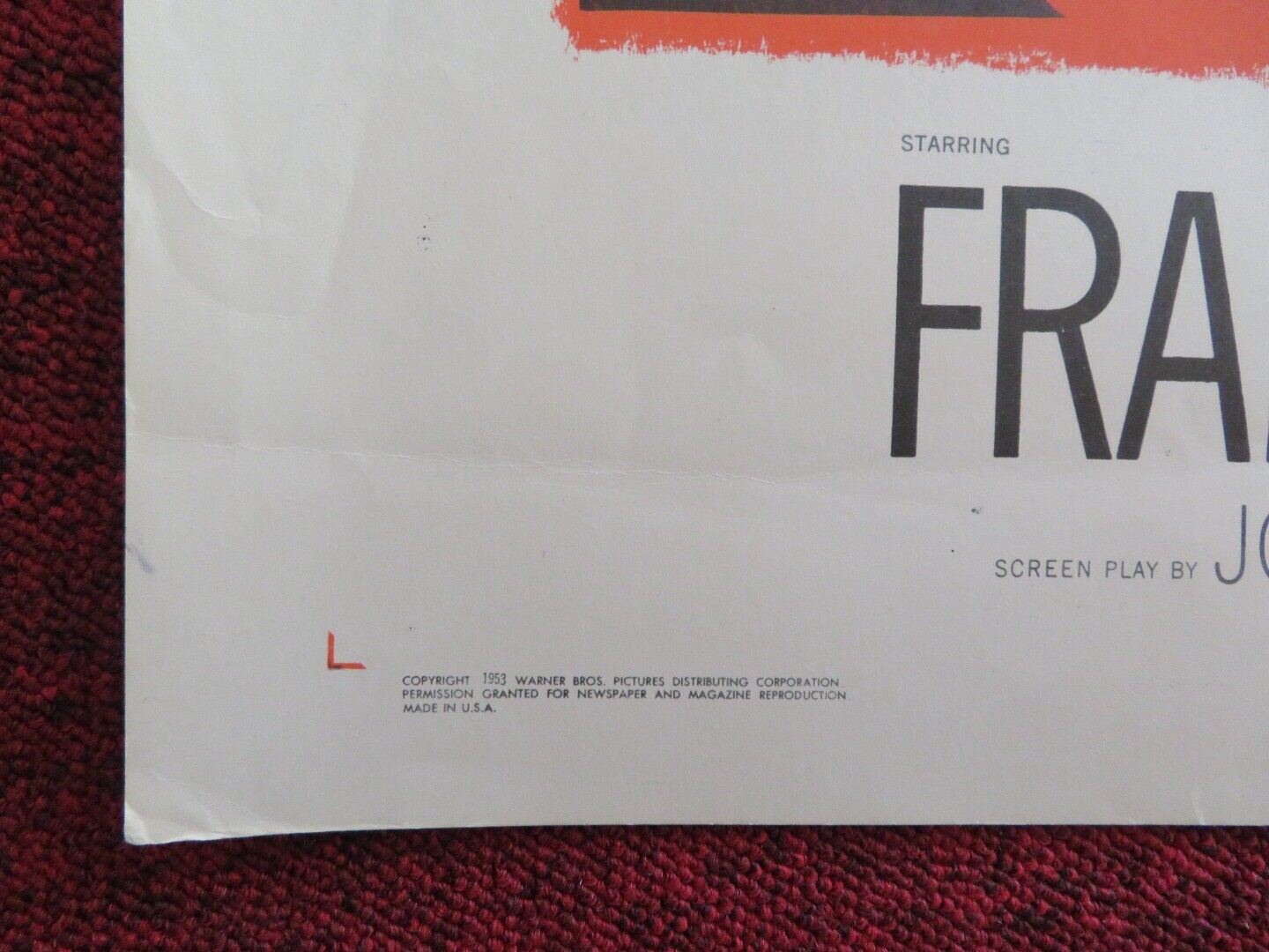 THE SYSTEM US HALF SHEET (22"x 28") POSTER FRANK LOVEJOY JOAN WELDON 1953 Movie posters