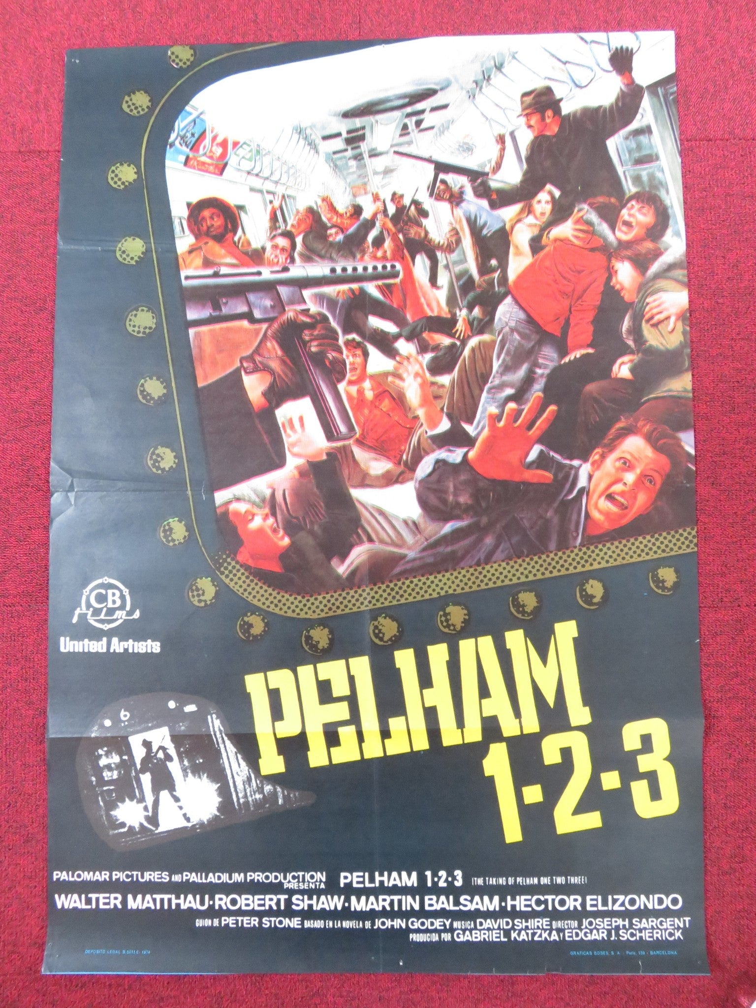 THE TAKING OF PELHAM ONE TWO THREE SPANISH POSTER WALTER MATTHAU R. SHAW 1974 Rendezvous Cinema Movie posters