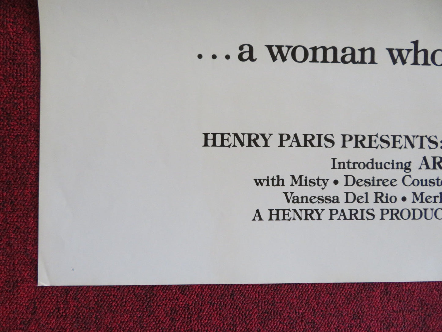 THE TALE OF TIFFANY LUST US TRI FOLDED ONE SHEET ROLLED POSTER D. SAINT 1981 Rendezvous Cinema Movie posters