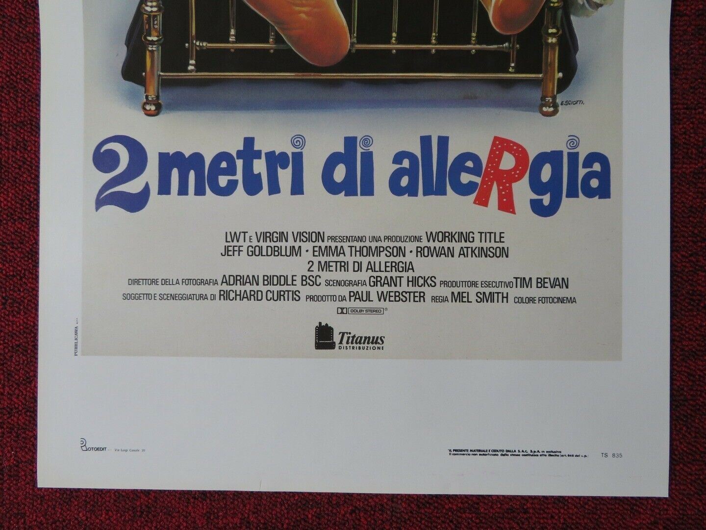 THE TALL GUY ITALIAN LOCANDINA (27.5"x13") POSTER R ATKINSON E THOMPSON 1989 Movie posters