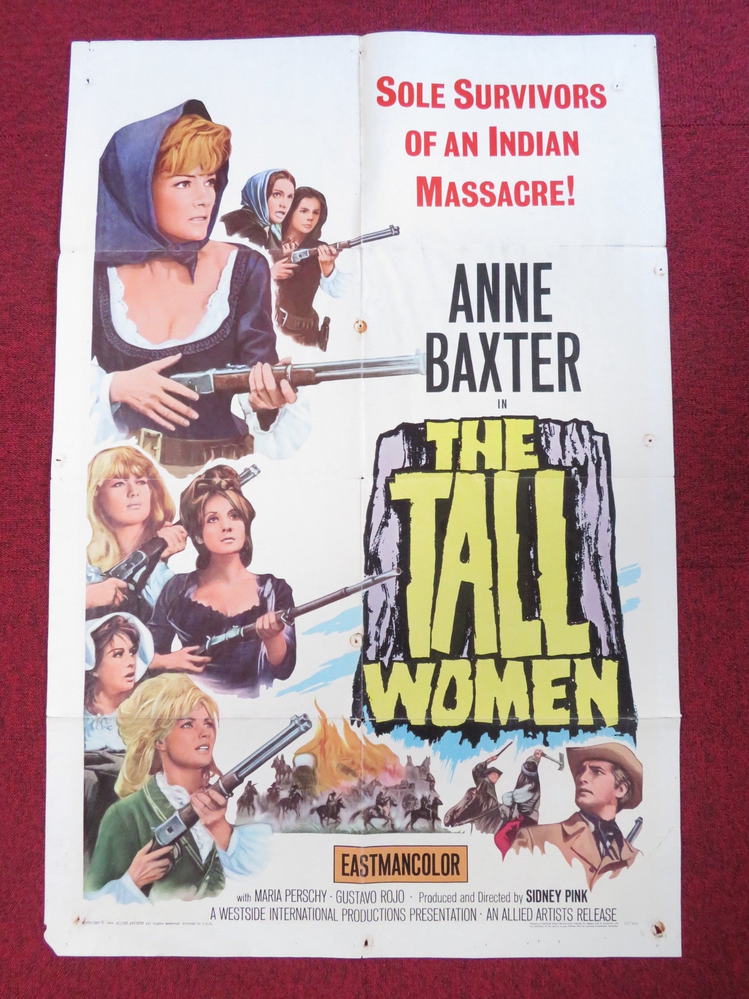 THE TALL WOMEN FOLDED US ONE SHEET POSTER ANNE BAXTER MARIA PERSCHY 1966 Rendezvous Cinema Movie posters