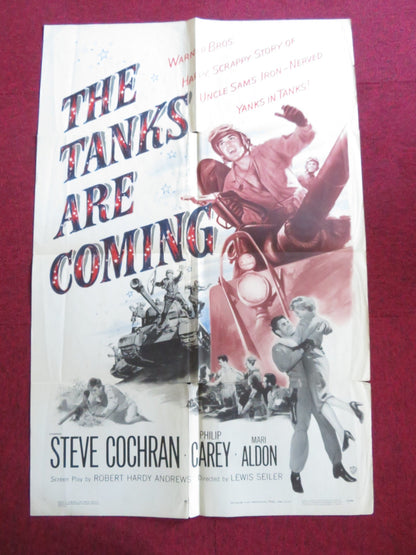 THE TANKS ARE COMING FOLDED US ONE SHEET POSTER STEVE COCHRAN PHILIP CAREY 1951 Rendezvous Cinema Movie posters